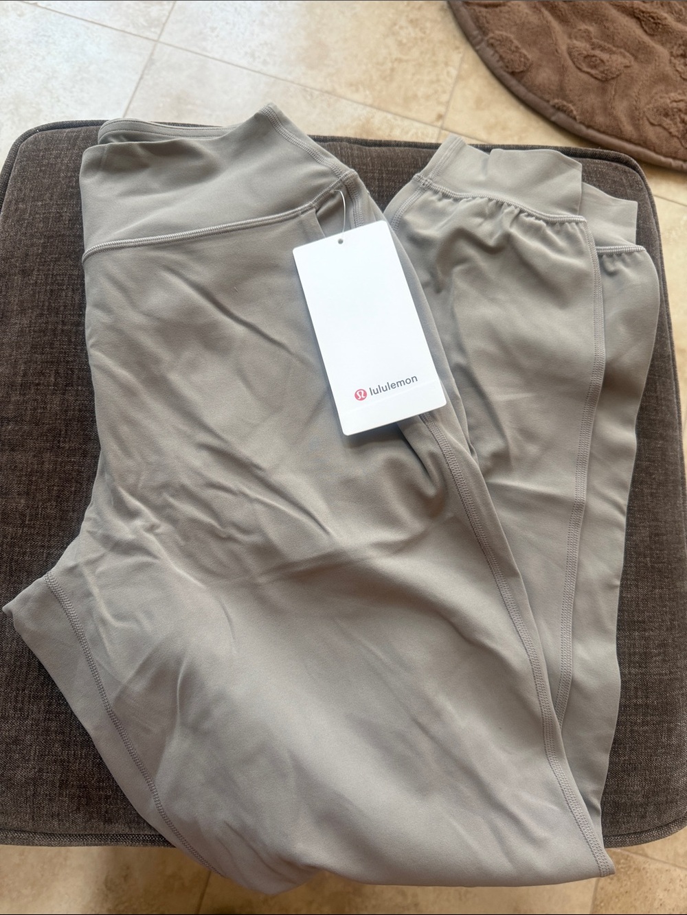 lululemon athletica Seamless High-Rise Leggings — Taupe Gray